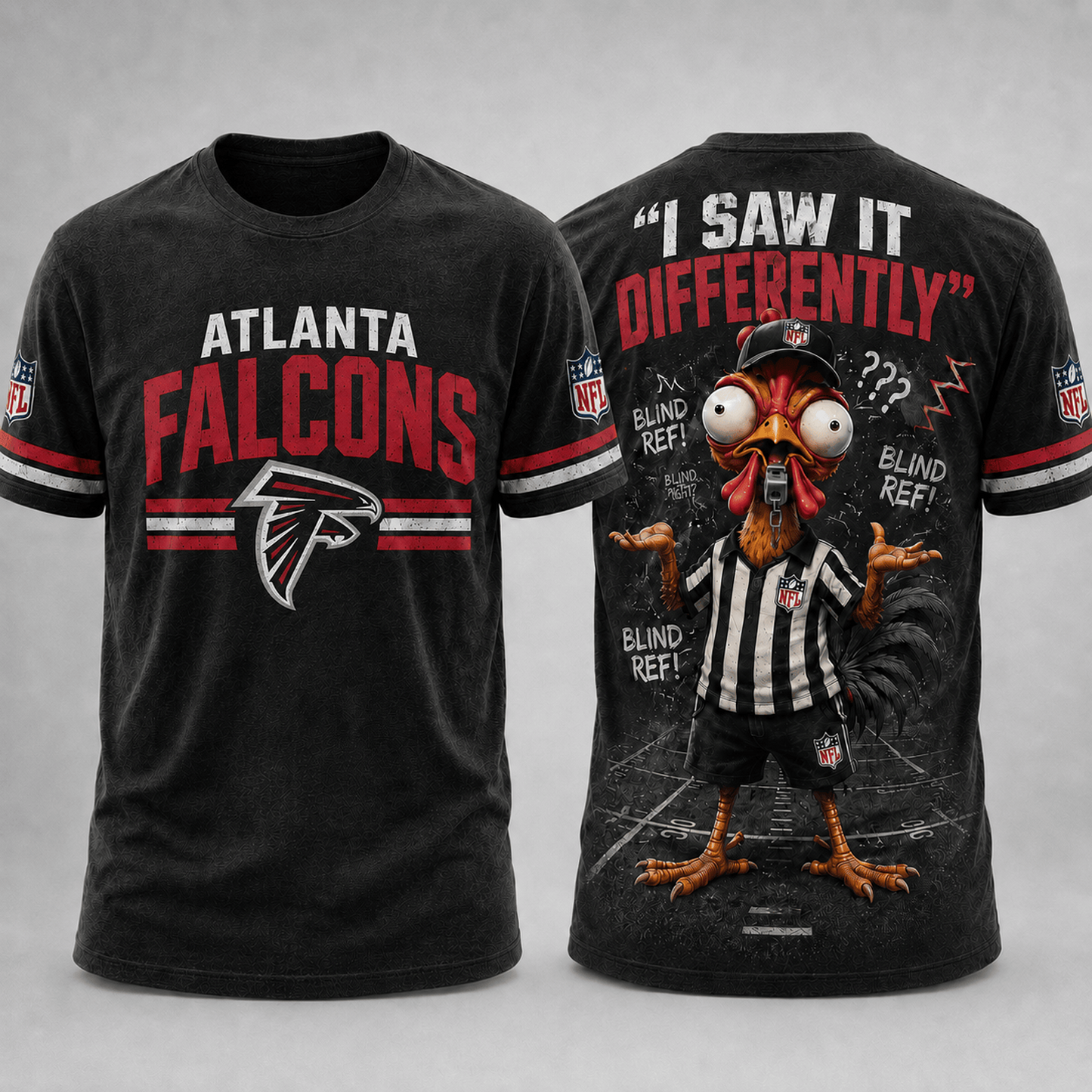 ATL x NFL Premium Funny Blind Referee Mocking 3D Shirt Football Game Day Enthusiasts