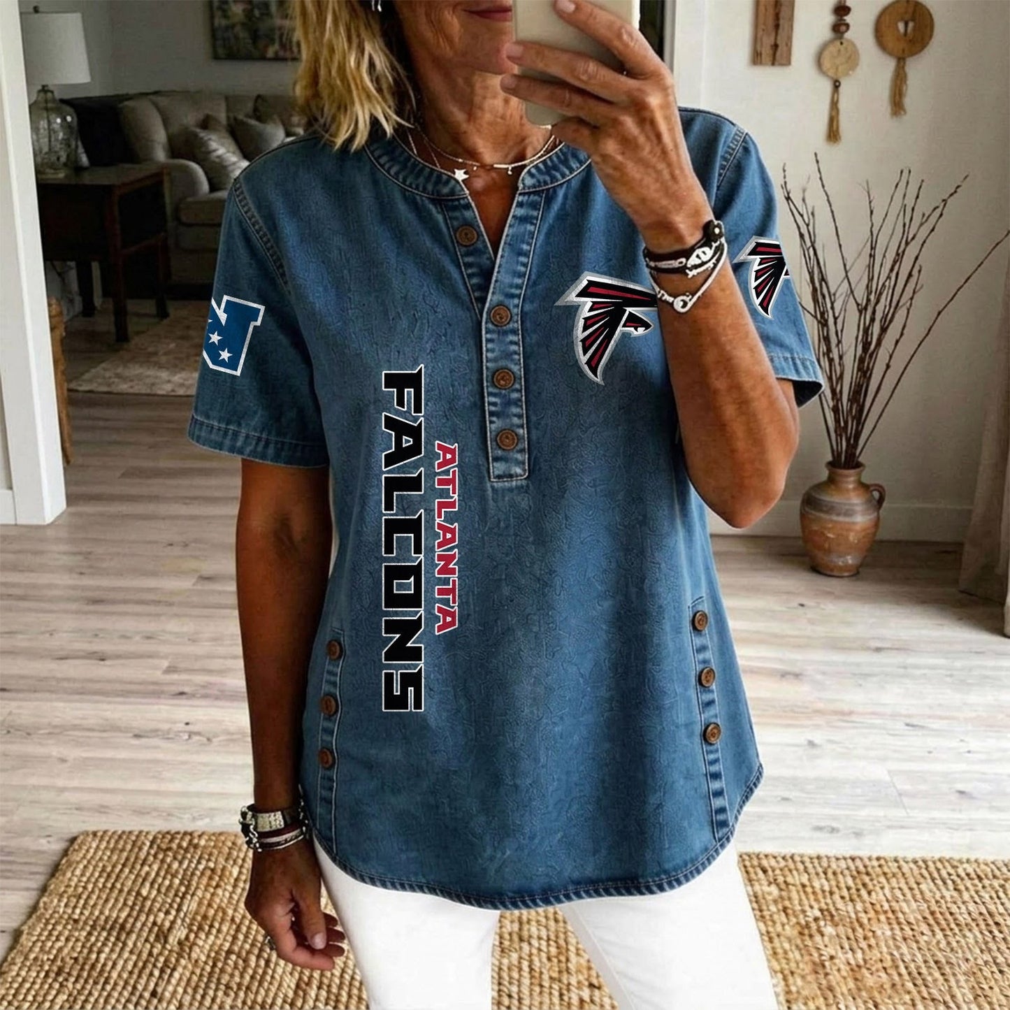 ATL x NFL Womenƒ??s Denim Casual Tops DATND LBN 190526