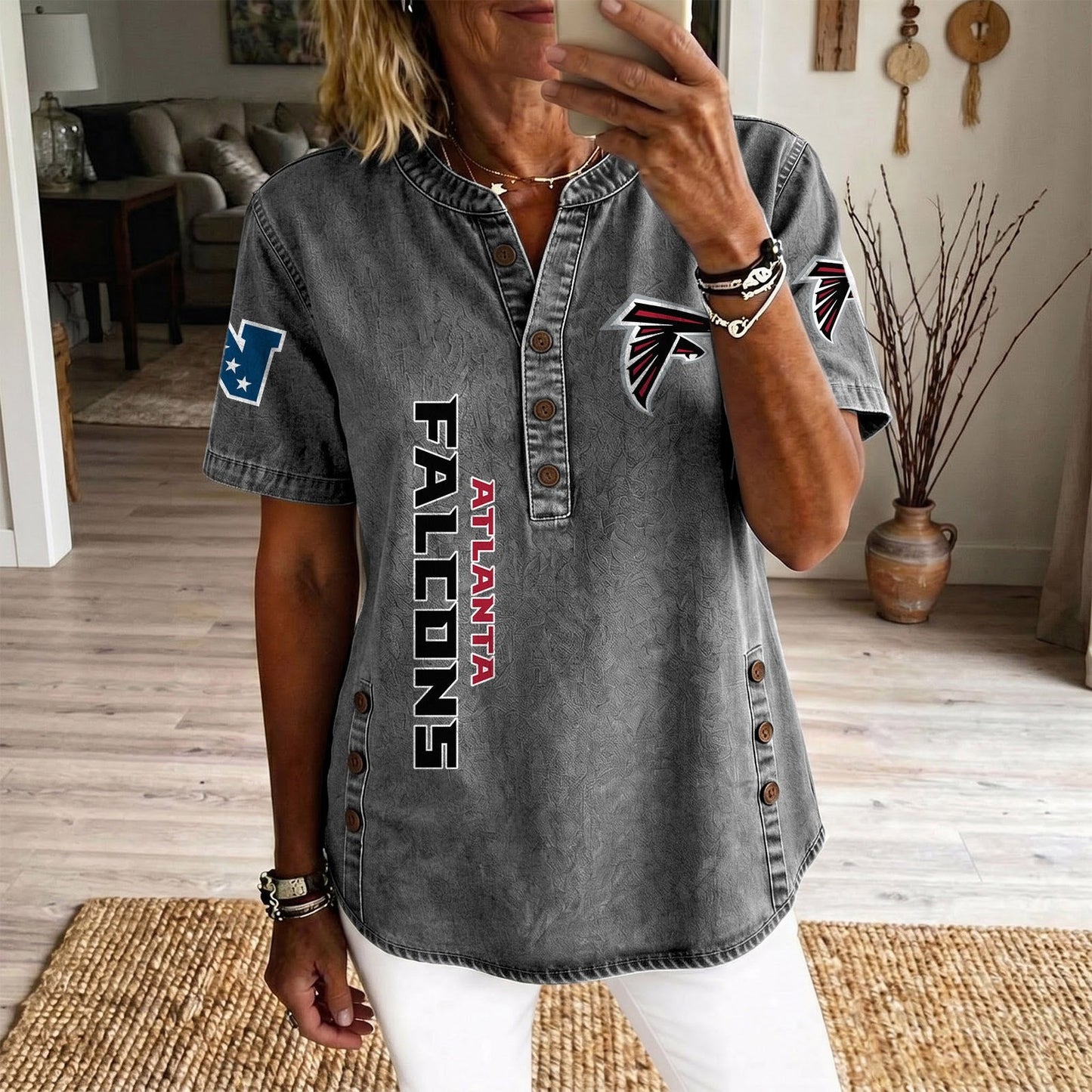 ATL x NFL Womenƒ??s Denim Casual Tops DATND LBN 190526