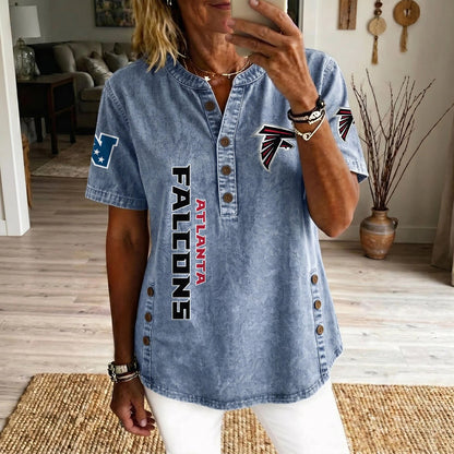 ATL x NFL Womenƒ??s Denim Casual Tops DATND LBN 190526