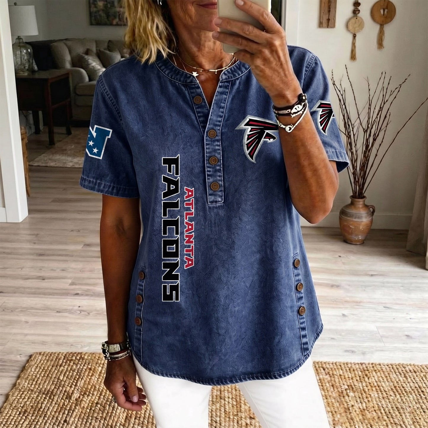 ATL x NFL Womenƒ??s Denim Casual Tops DATND LBN 190526