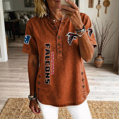 ATL x NFL Womenƒ??s Denim Casual Tops DATND LBN 190526