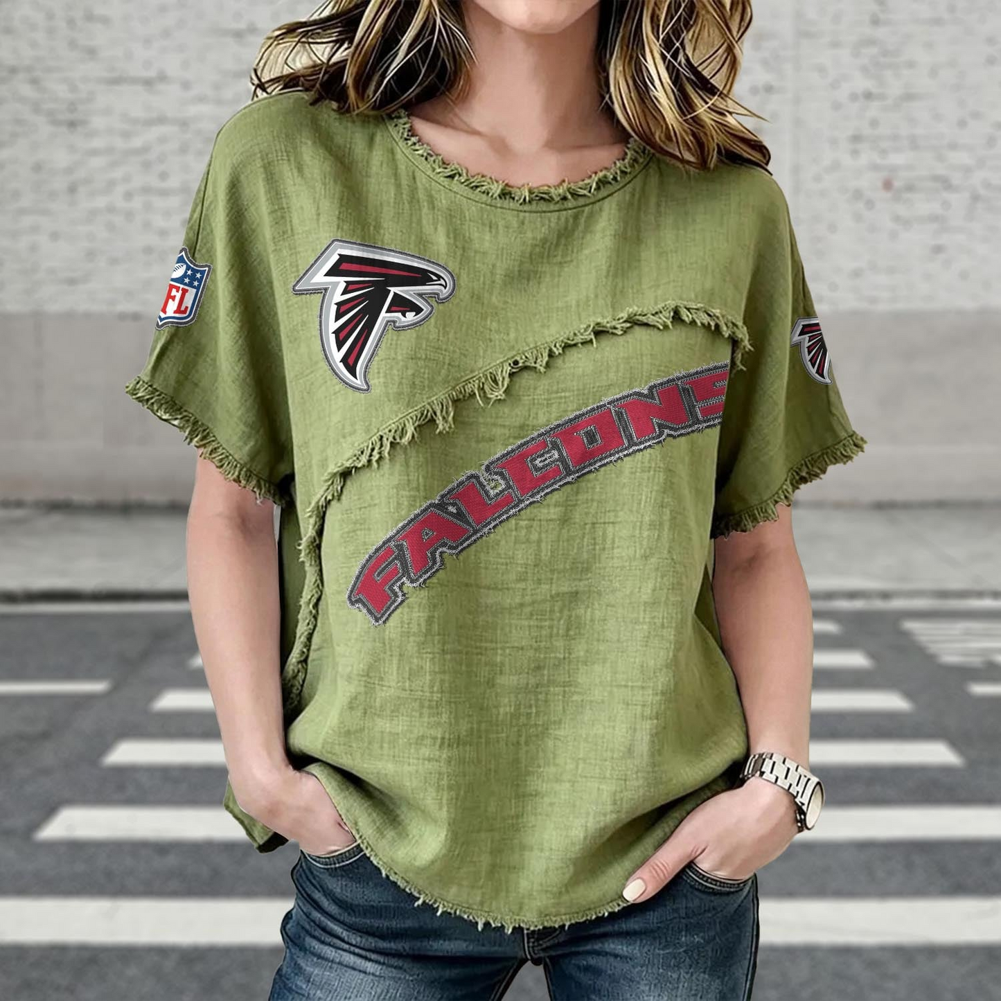 ATL x NFL Womenƒ??s Vintage O-Neck 2905 DatND DVT