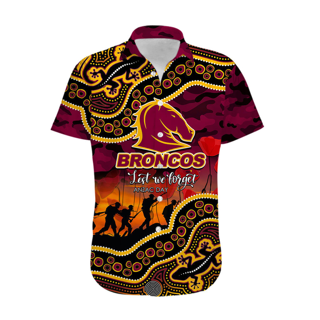 Anzac Day NRL - BRI Hawaiian Shirt Aboriginal Lizard Patterns LT6 DatND DVT