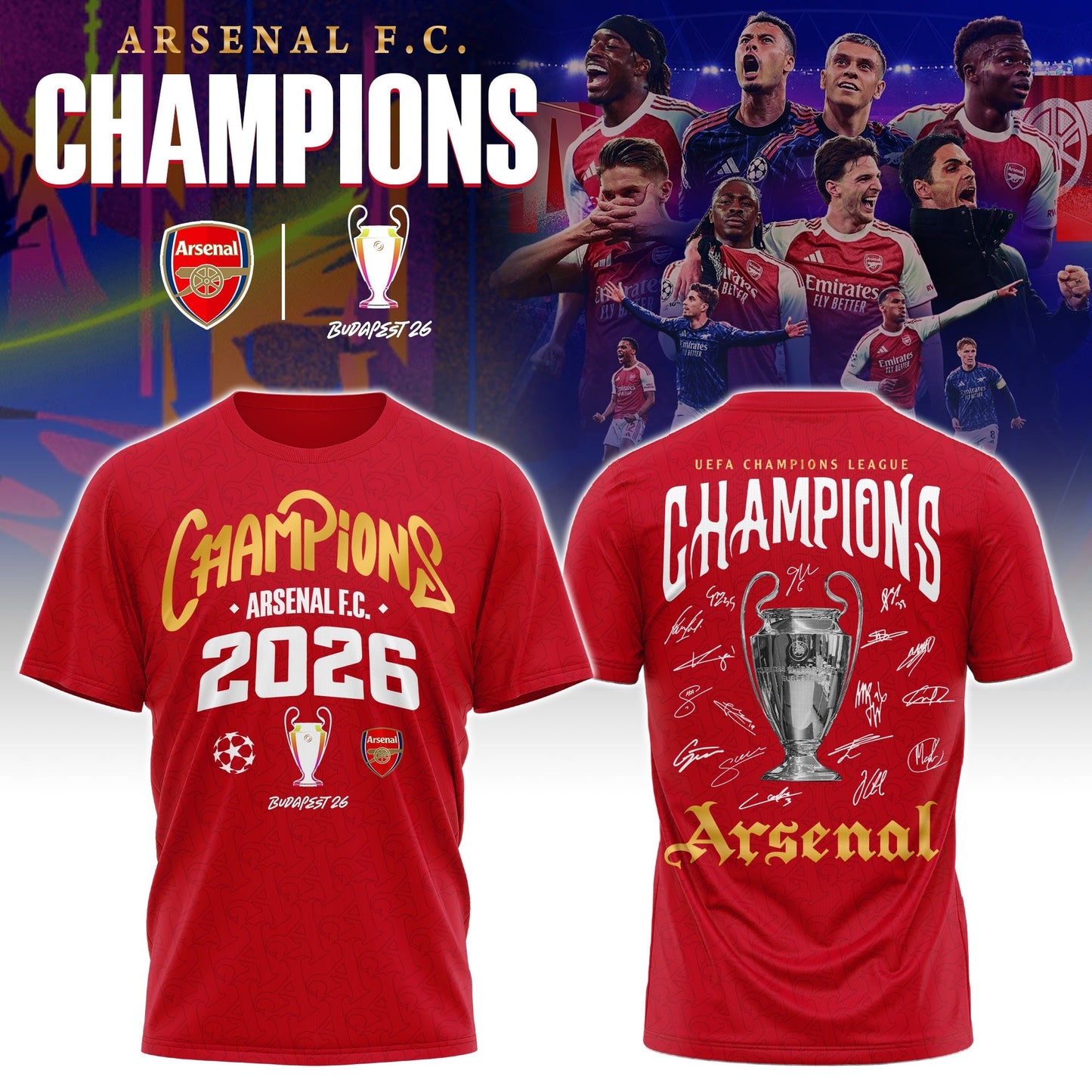 Ars F.C.  Premium UEFA Champions League 2526 Tshirt V1 DatND DVT