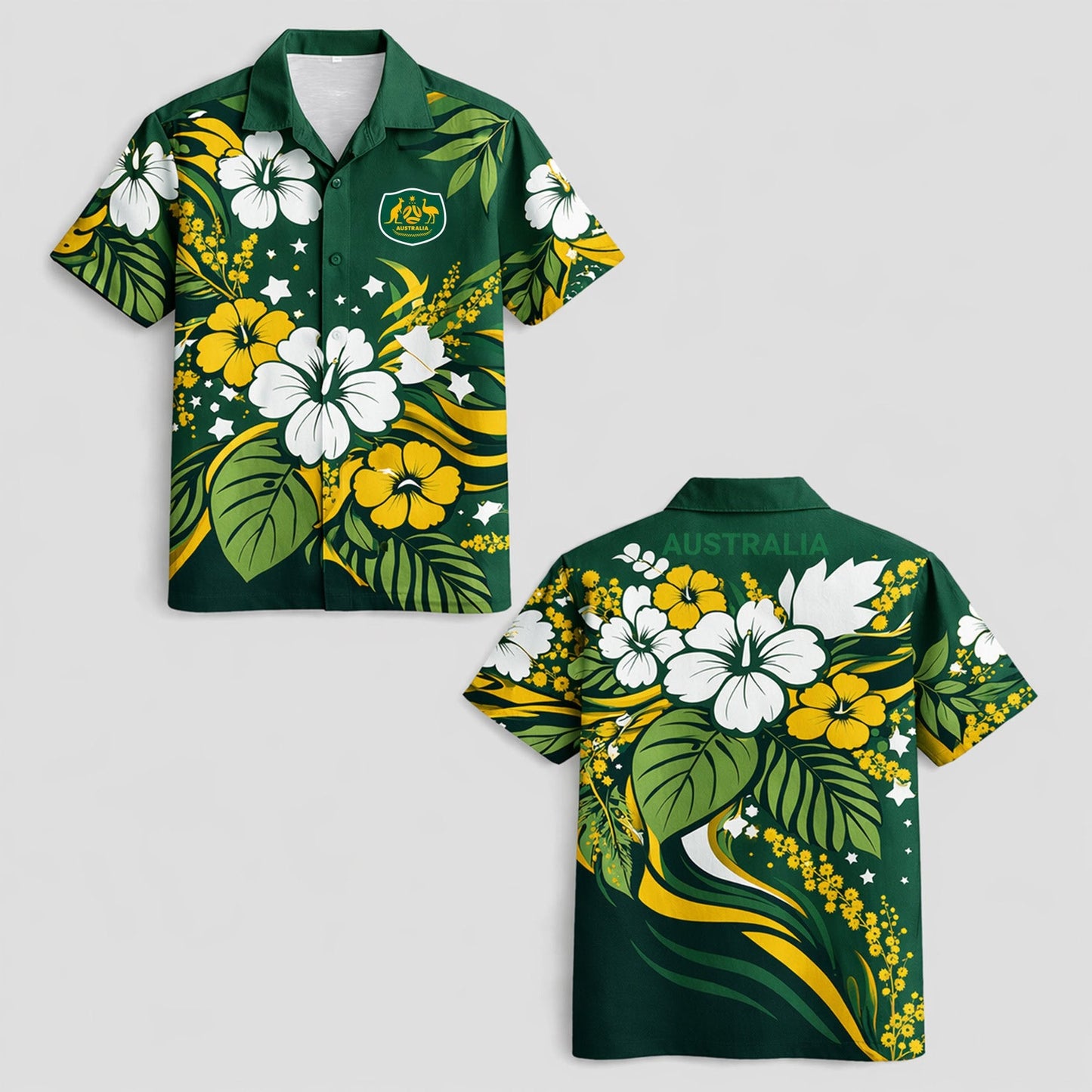 Australia World Cup 2026 Floral Hawaiian Shirt PVT02 DATND LBN 90526