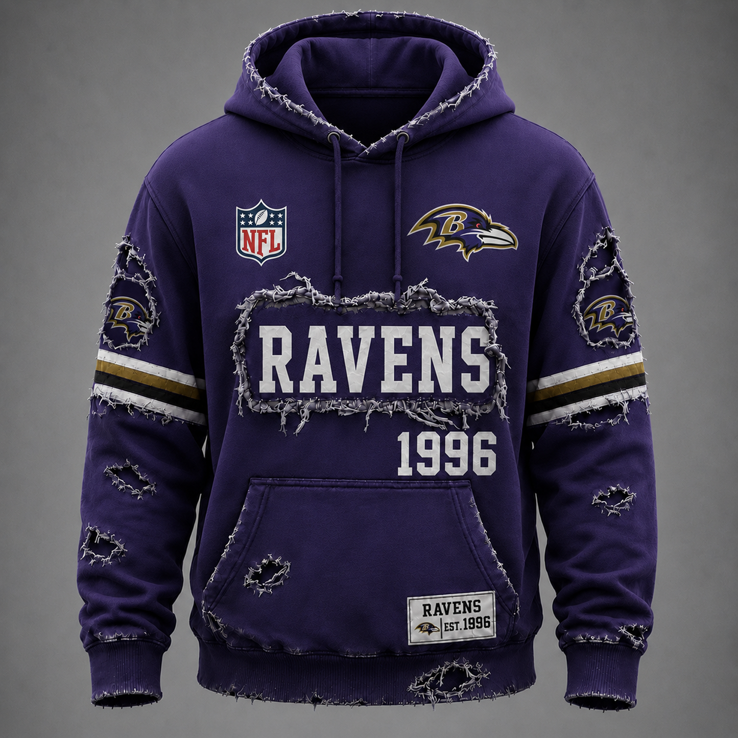 BAL x NFL Distressed Premium Hoodie 0906 DatND DVT