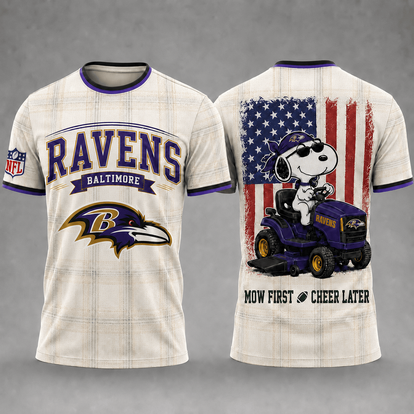 BAL x NFL Premium Funny Football Snoopy 3D T-Shirt 0207