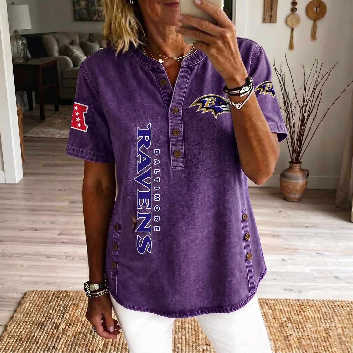 BAL x NFL Womenƒ??s Denim Casual Tops DATND LBN 190526