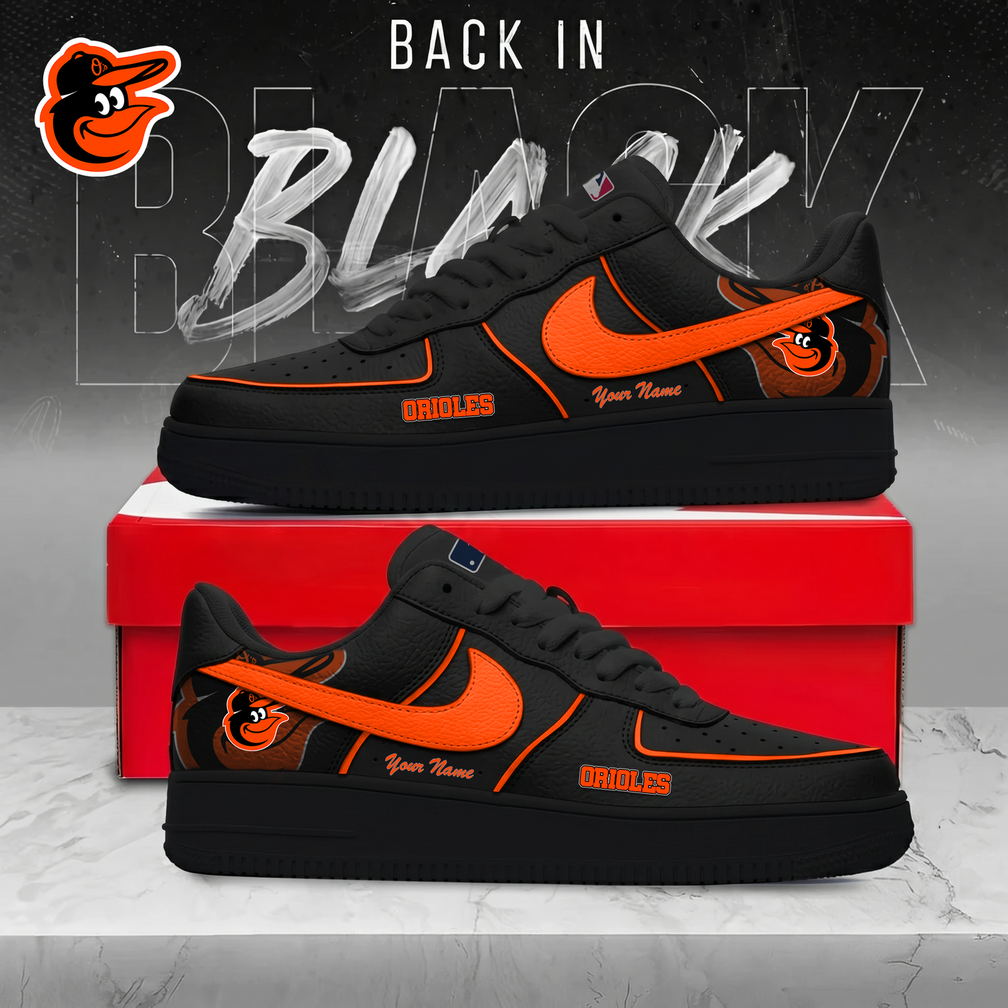 BO x MLB Back In Black AF1 Sneakers 270626