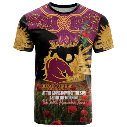 BRI x NRL Rugby ANZAC Day Women V-Neck T-Shirt Last Post Poppy We Will Remember Them DatND DVT