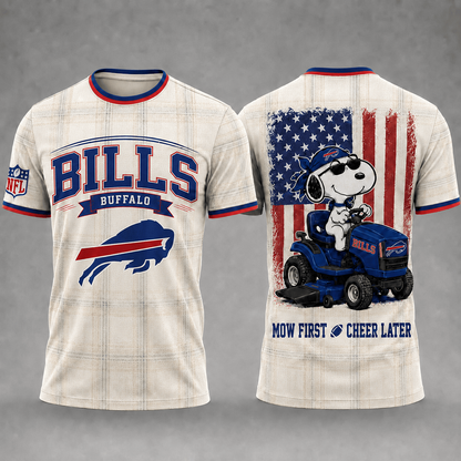 BUF x NFL Premium Funny Football Snoopy 3D T-Shirt 0207