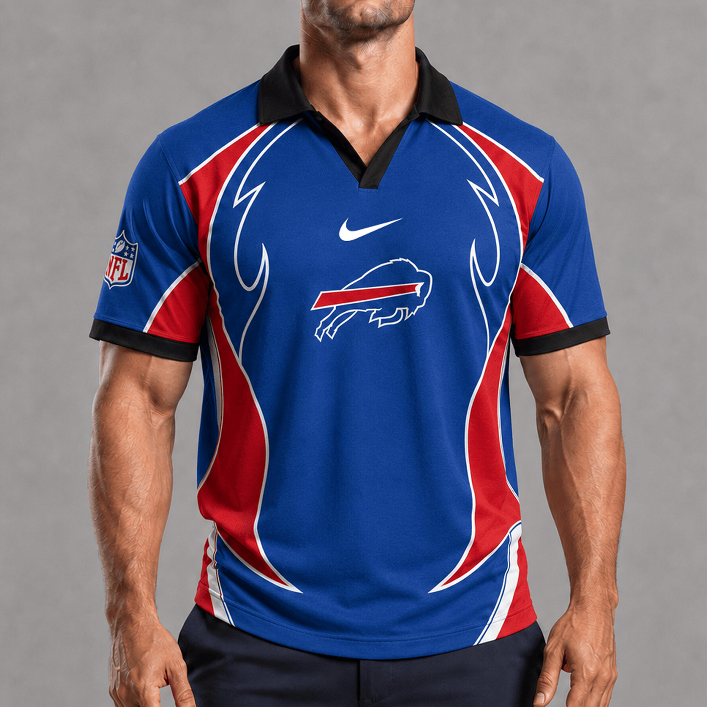 BUF x NFL Premium Rugby Polo Shirt 1506