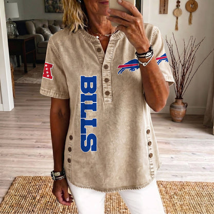 BUF x NFL Womenƒ??s Denim Casual Tops DATND LBN 190526