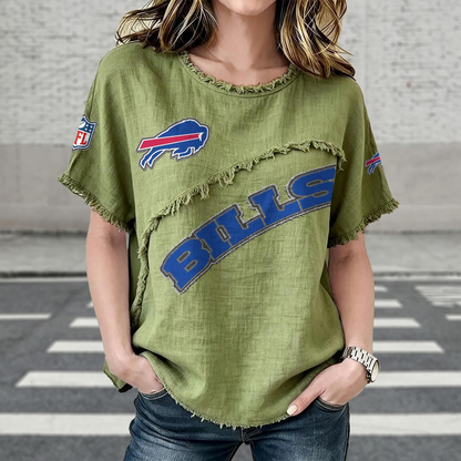 BUF x NFL Womenƒ??s Vintage O-Neck 2905 DatND DVT