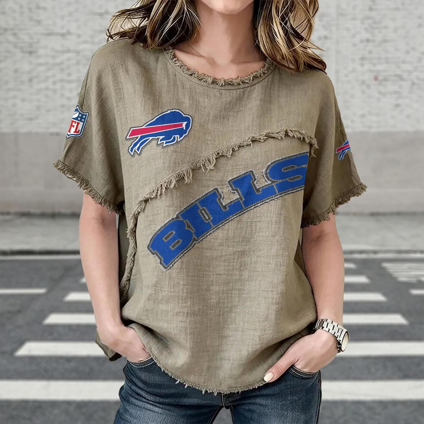 BUF x NFL Womenƒ??s Vintage O-Neck 2905 DatND DVT