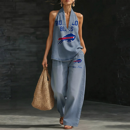 BUF x NFL Women's Vintage Washed Denim Suit DATND TANTD 030626