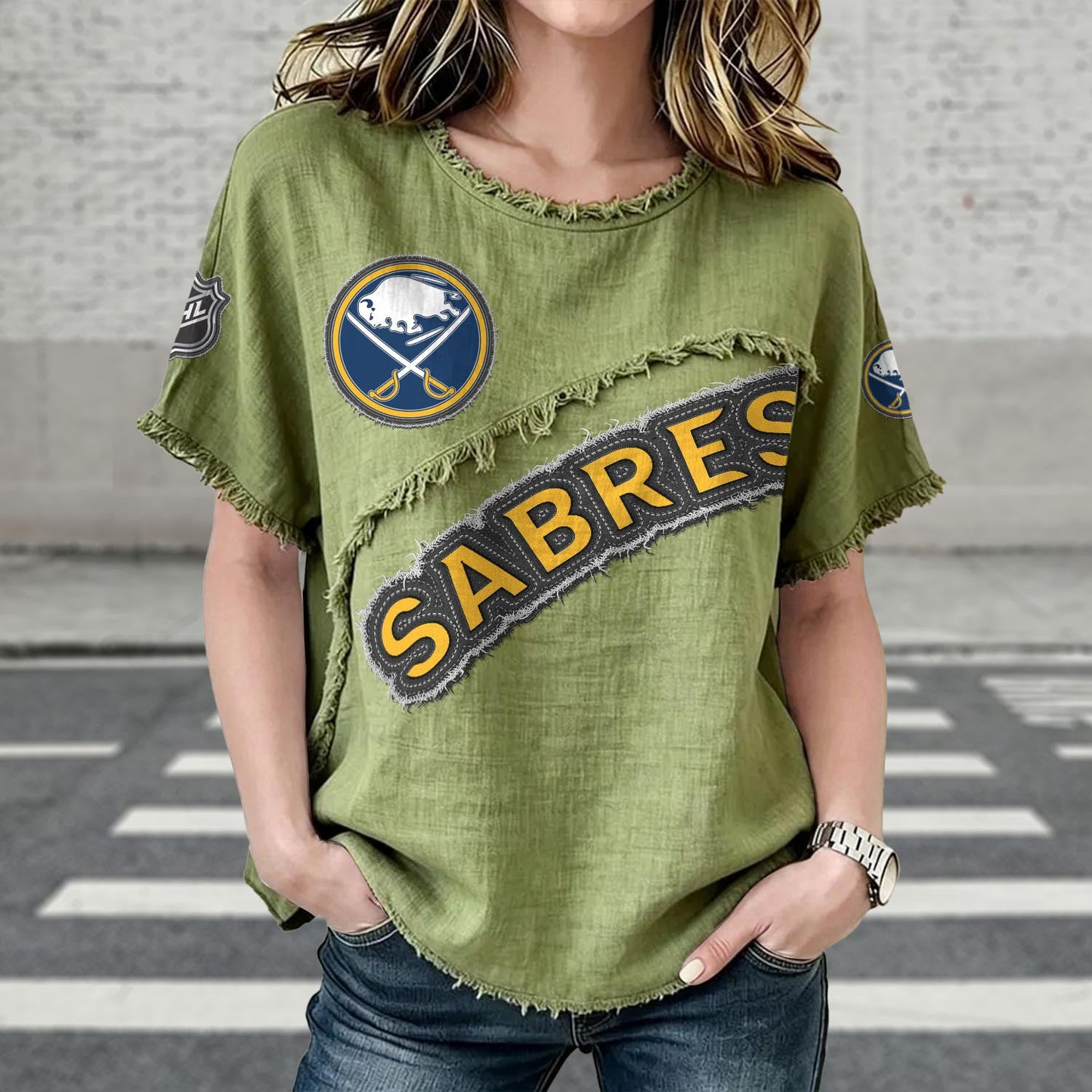 BUF x NHL Womenƒ??s Vintage O-Neck 2905 DatND DVT