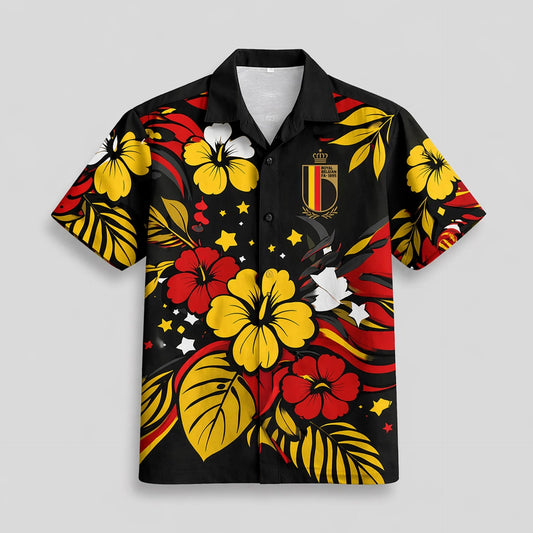 Belgium World Cup 2026 Floral Hawaiian Shirt PVT02 DATND LBN 90526