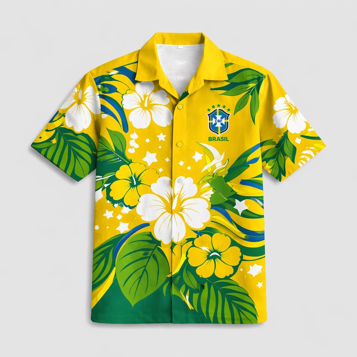 Brazil World Cup 2026 Floral Hawaiian Shirt PVT02 DATND LBN 90526