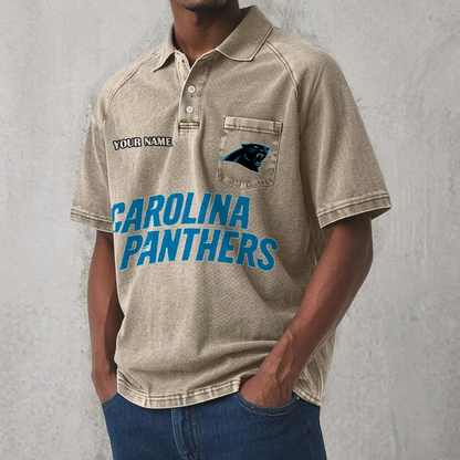 CAR x NFL Men's Distressed Turn-Down Collar Polo DATND TANTD 250526