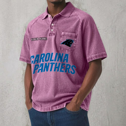 CAR x NFL Men's Distressed Turn-Down Collar Polo DATND TANTD 250526