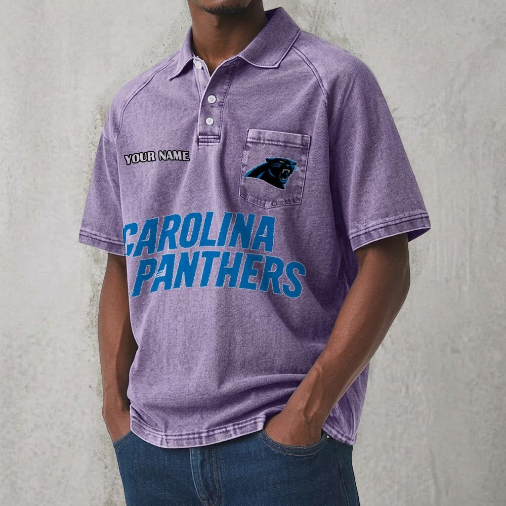 CAR x NFL Men's Distressed Turn-Down Collar Polo DATND TANTD 250526