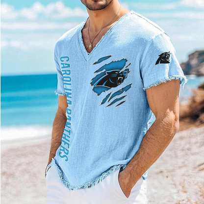 CAR x NFL V-Neck Linen Beach Shirt 1905 DatND DVT