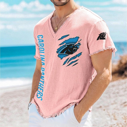 CAR x NFL V-Neck Linen Beach Shirt 1905 DatND DVT