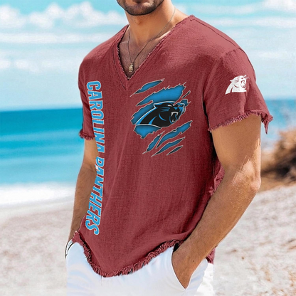 CAR x NFL V-Neck Linen Beach Shirt 1905 DatND DVT