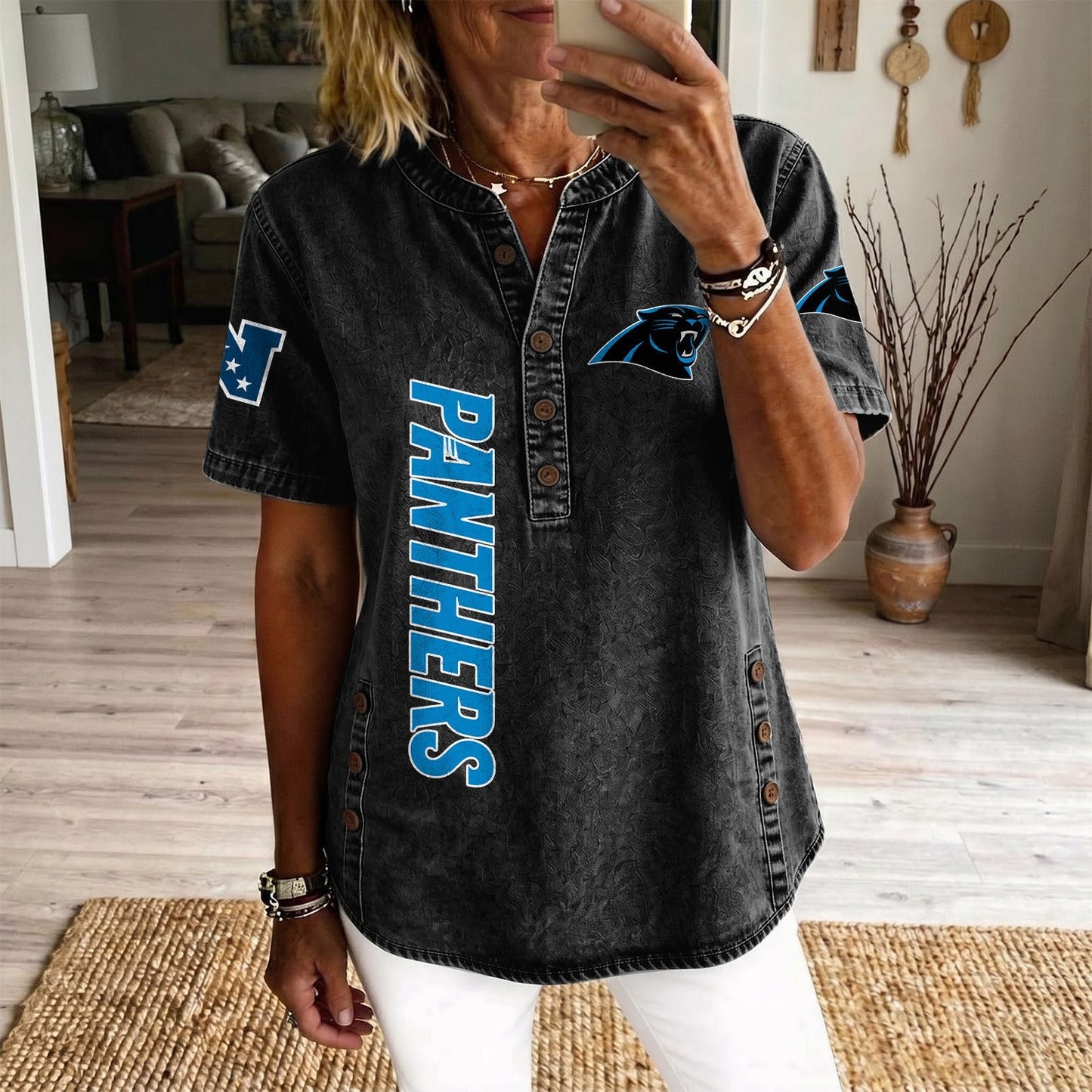 CAR x NFL Womenƒ??s Denim Casual Tops DATND LBN 190526