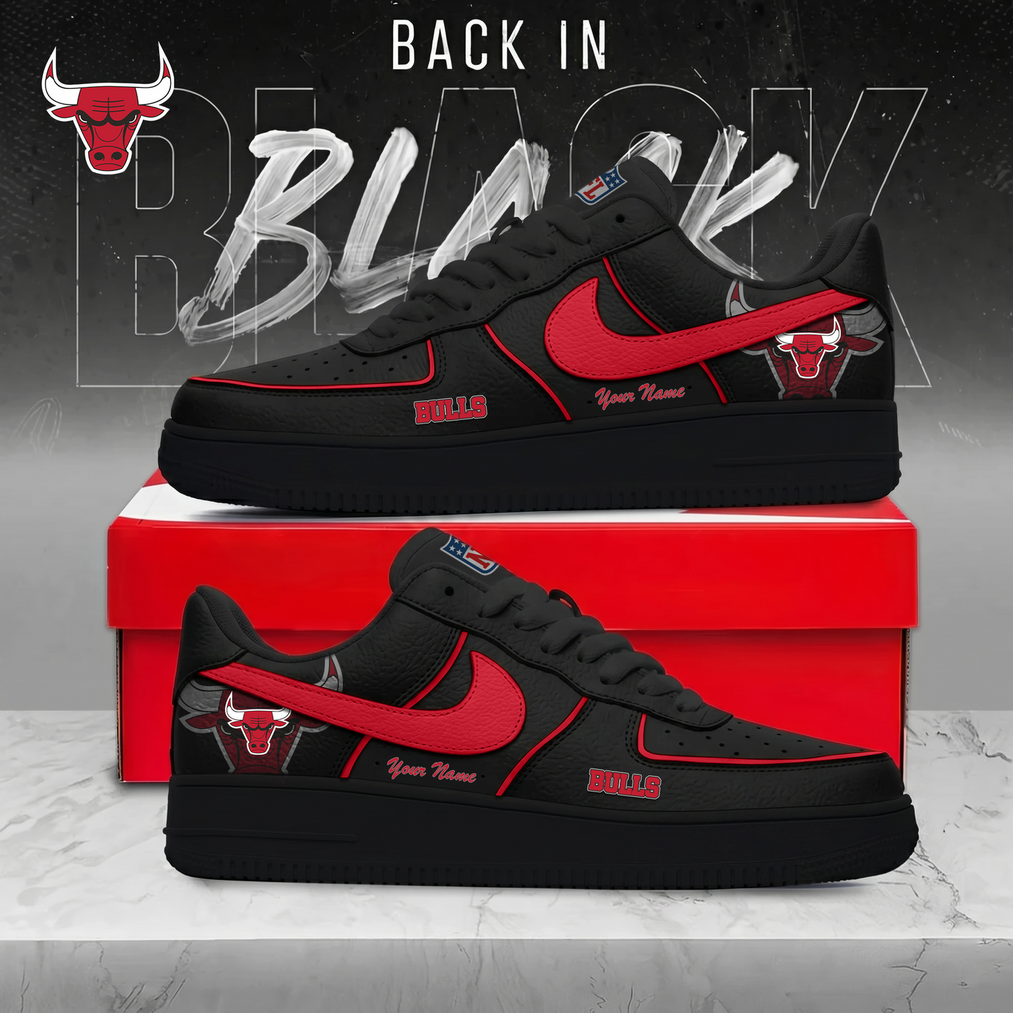 CB x NBA Back In Black AF1 Sneakers 270626