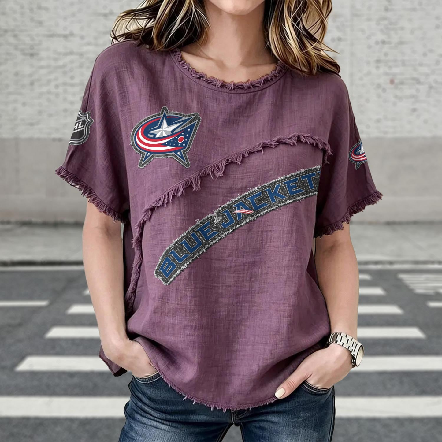 CBJ x NHL Womenƒ??s Vintage O-Neck 2905 DatND DVT