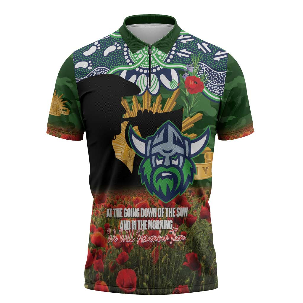 CBR x NRL Rugby ANZAC Day Zipper Polo Shirt Last Post Poppy We Will Remember Them LT14 DatND DVT