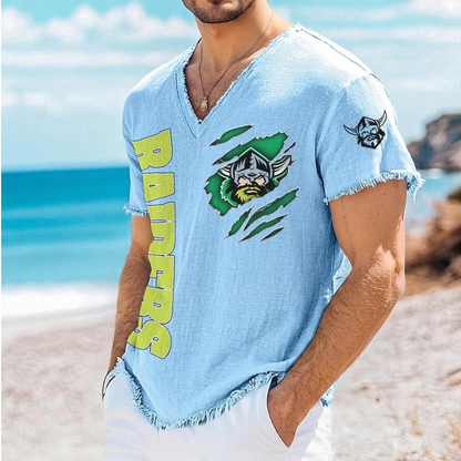 CBR x NRL V-Neck Linen Beach Shirt 1905 DatND DVT