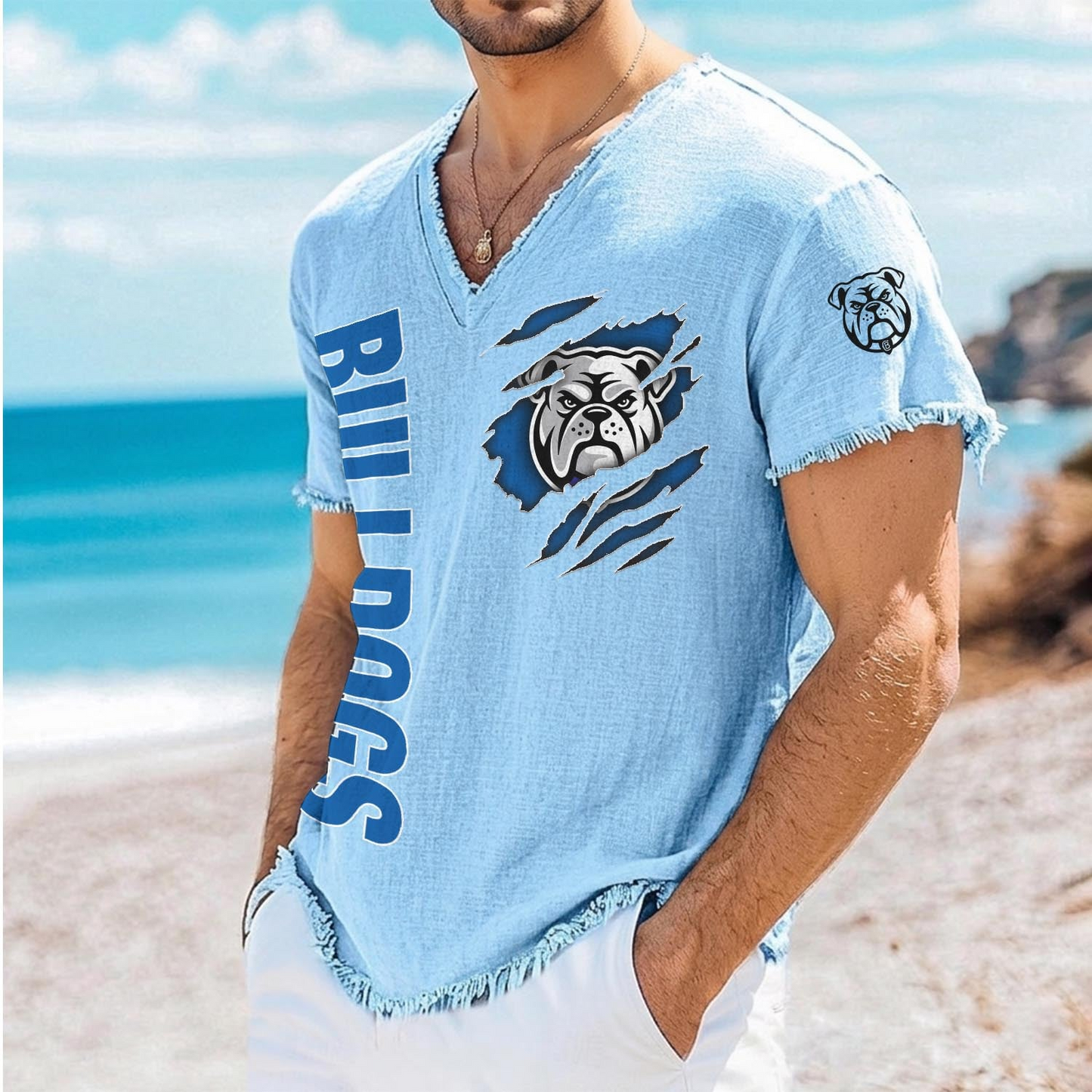 CBY x NRL V-Neck Linen Beach Shirt 1905 DatND DVT