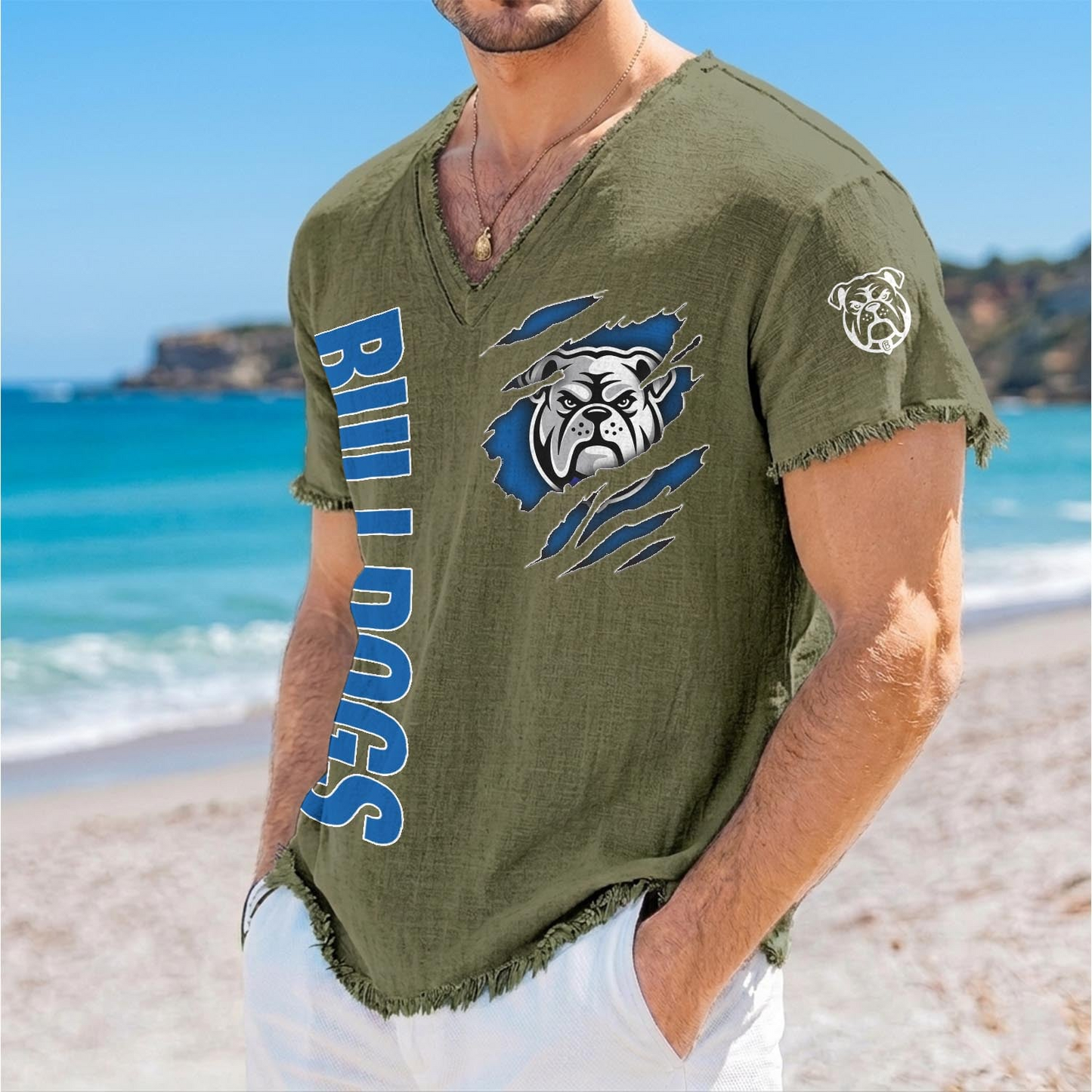 CBY x NRL V-Neck Linen Beach Shirt 1905 DatND DVT