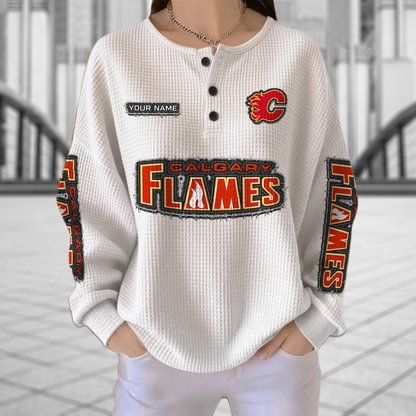 CGY x NHL Personalized Waffle Knit Henley Sweatshirt 2005 DatND DVT