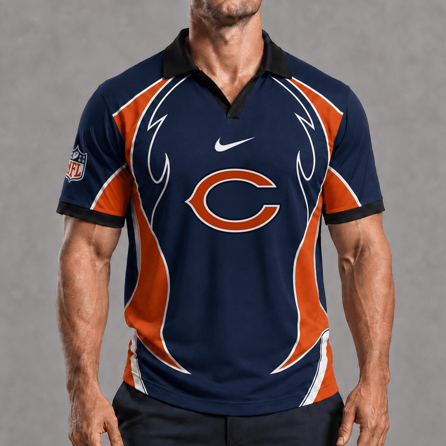 CHI x NFL Premium Rugby Polo Shirt 1506