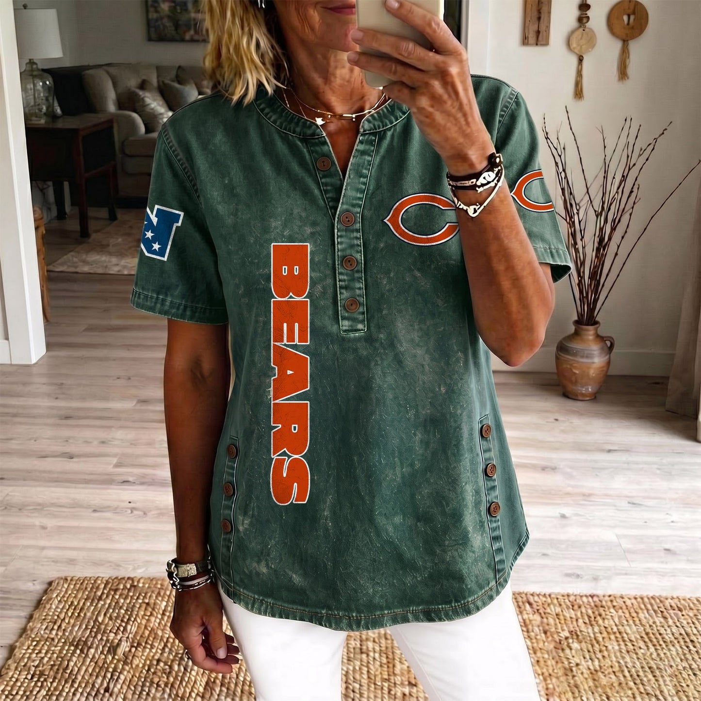 CHI x NFL Womenƒ??s Denim Casual Tops DATND LBN 190526