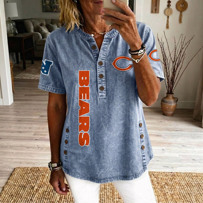 CHI x NFL Womenƒ??s Denim Casual Tops DATND LBN 190526