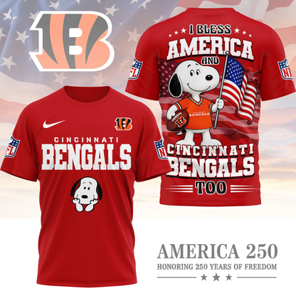 CIN Premium NFL Snoopy America 250 3D Shirt 1706