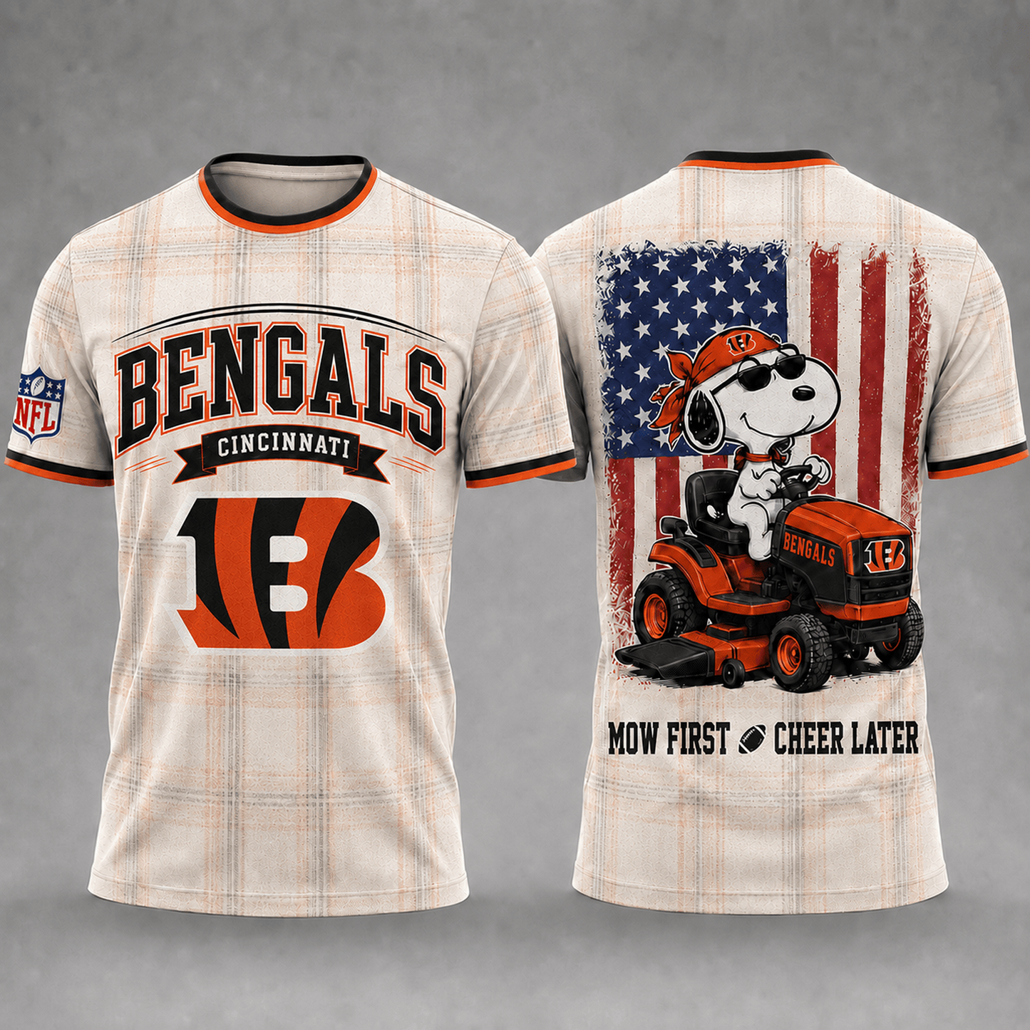 CIN x NFL Premium Funny Football Snoopy 3D T-Shirt 0207