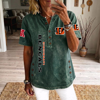 CIN x NFL Womenƒ??s Denim Casual Tops DATND LBN 190526