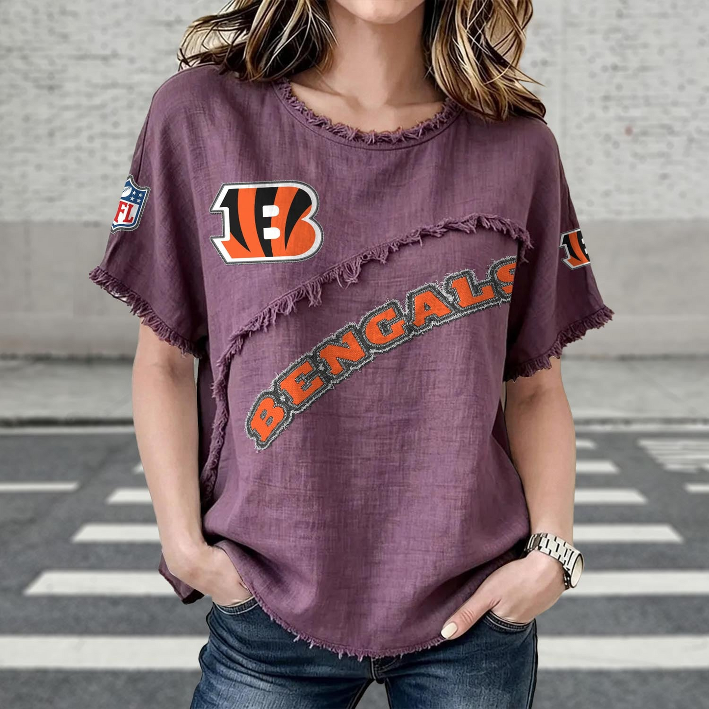 CIN x NFL Womenƒ??s Vintage O-Neck 2905 DatND DVT