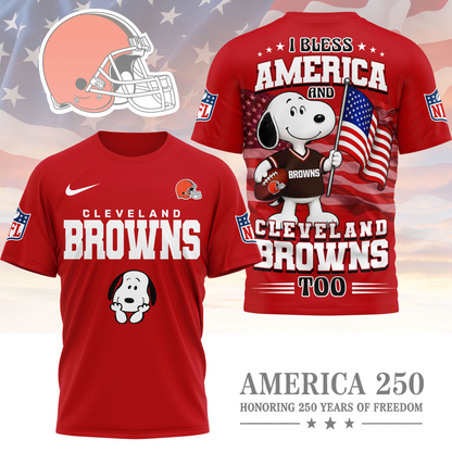CLE Premium NFL Snoopy America 250 3D Shirt 1706