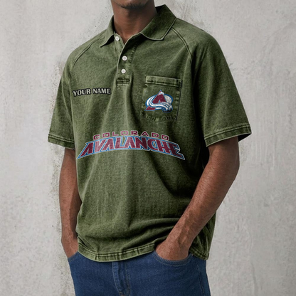 COL x NHL Men's Distressed Turn-Down Collar Polo DATND TANTD 250526