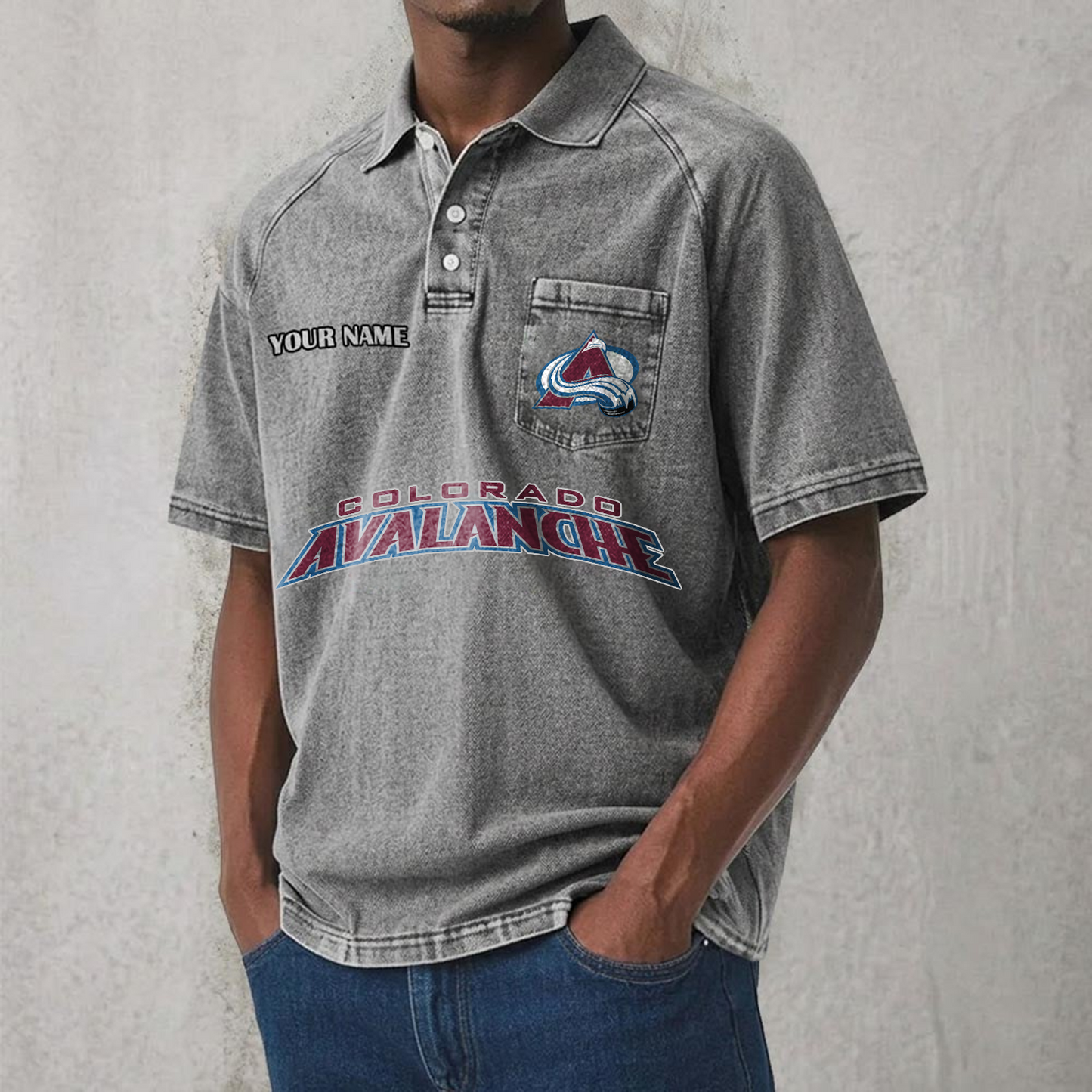 COL x NHL Men's Distressed Turn-Down Collar Polo DATND TANTD 250526