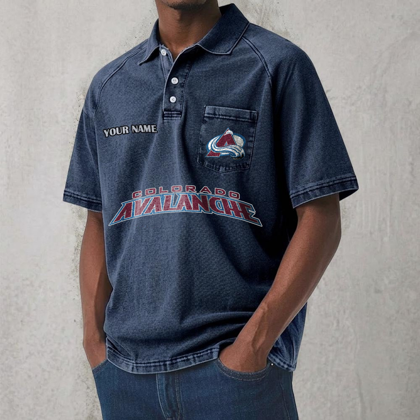 COL x NHL Men's Distressed Turn-Down Collar Polo DATND TANTD 250526
