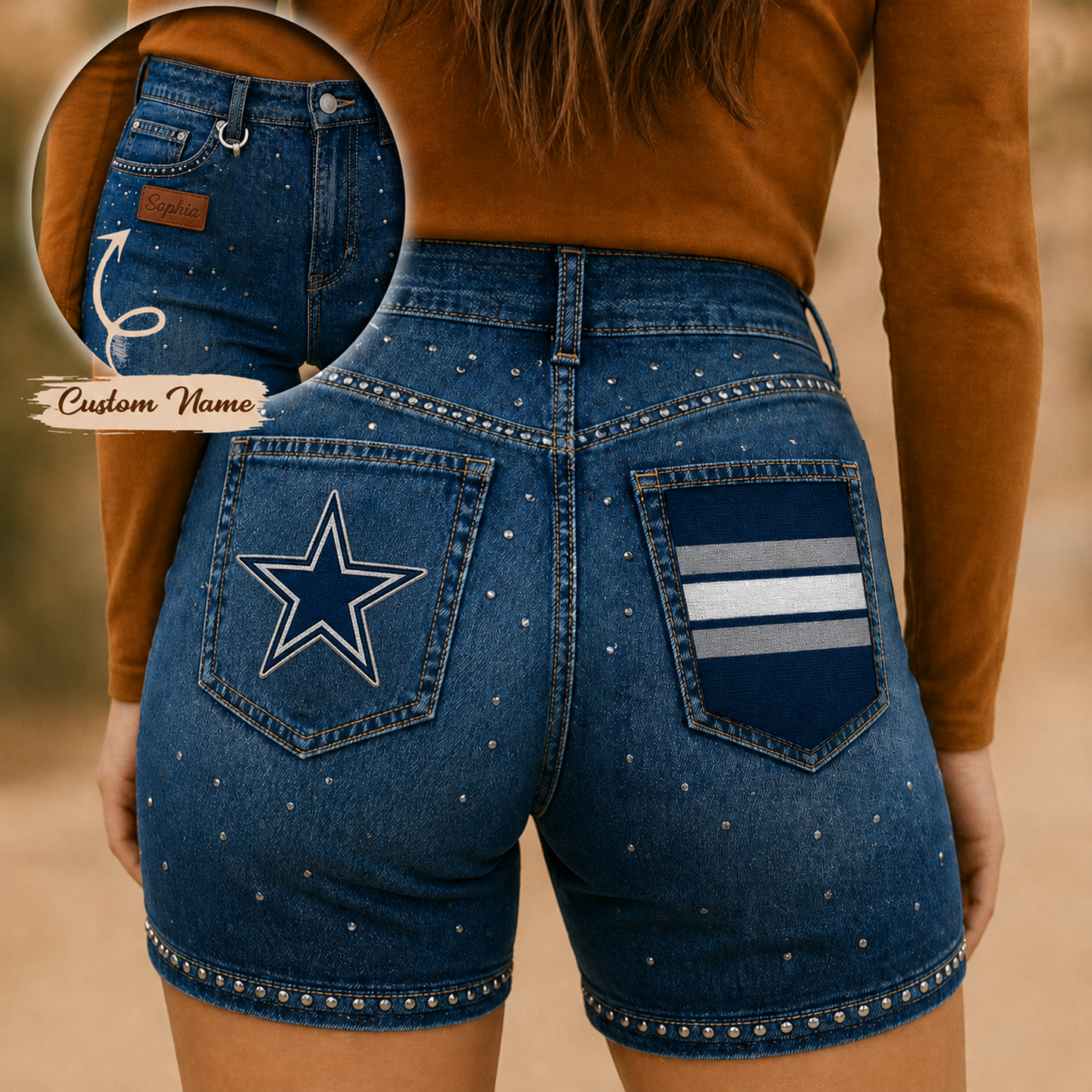 DAL x NFL Premium High Waisted Biker Shorts 0905 DatND DVT
